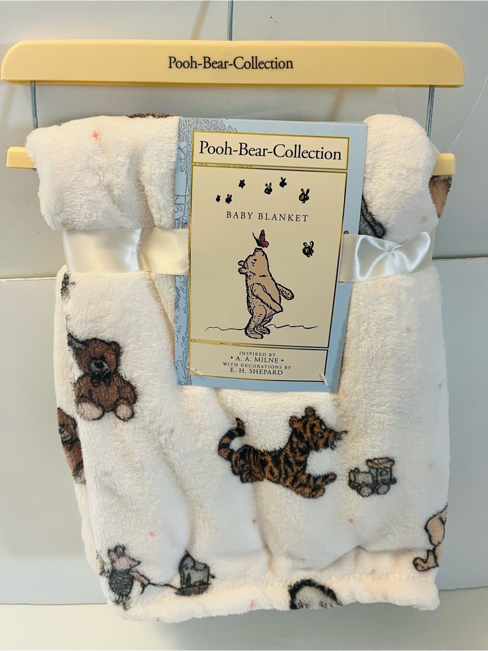 Winnie the Pooh Bear Collection Baby Blanket Teddy Bear Train Elephant Toy